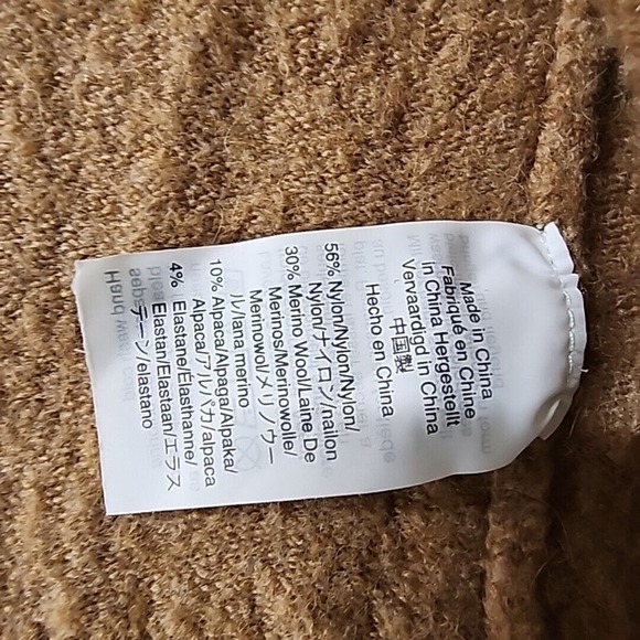 Madewell Cardigan Open Front Sweater Merino Wool Blend Tan Women's Size M - Picture 3 of 4